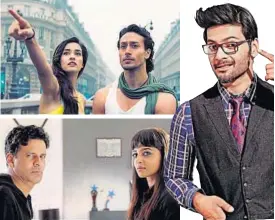  ??  ?? Clockwise from top: Tiger Shroff and Disha Patani in Bekifra, Ali Fazal, Manoj Bajpayee and Radhika Apte