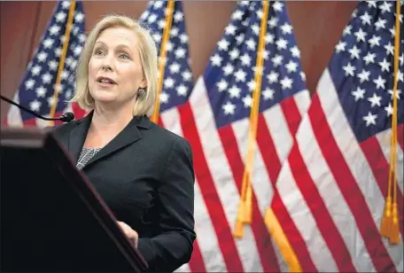  ?? Alex Wong Getty Images ?? U.S. SEN. KIRSTEN Gillibrand (D-N.Y.) co-sponsored a measure intended to help employees become partial owners of their companies.