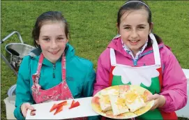  ??  ?? Ailish O’Hanlon made an Eton Mess, while Cara Courtney cooked some fajitas.