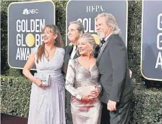  ??  ?? (From left) Wendy Treece Bridges, Beau Bridges, Susan Geston and Jeff Bridges arrive at the 76th Golden Globe Awards in Beverly Hills, California, US Sunday.