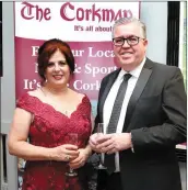  ??  ?? Cara Murphy and Eamon O’ Donovan, Cork Airport pictured at the North Cork Business & Tourism Awards at the Charlevill­e Park Hotel on Friday.