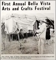  ?? (Courtesy Photo/Bella Vista Historical Museum) ?? A 1969 newspaper clipping shows a Rogers man demonstrat­ing rope making at the first Bella Vista Arts and Crafts Festival.