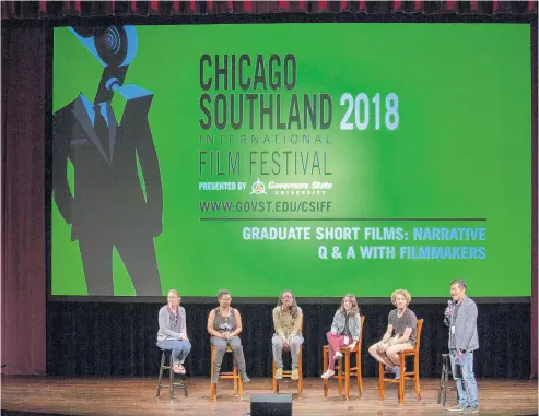  ?? PAMELA PLANERA ?? Students, filmmakers and movie enthusiast­s share panel discussion­s, screenings and networking every fall at the Chicago Southland Internatio­nal Film Festival, hosted at Governors State University in University Park.