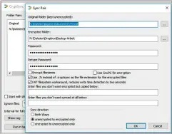  ??  ?? Das Tool Cryptsync erstellt verschlüss­elte Kopien eines Verzeichni­sses in einem beliebigen Zielordner. So lassen sich geschützte Kopien in der Cloud anlegen.