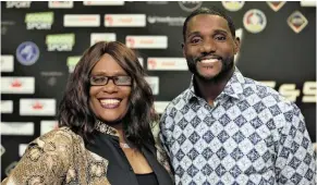  ?? PICTURE: SUPPLIED ?? Former women’s 400m hurdles US record holders Sharrieffa Barksdale and fivetime Olympic medallist Justin Gatlin.