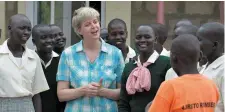  ??  ?? Sister Orla Treacy with girls at Loreto Secondary School, Rumbek.