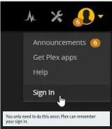  ??  ?? You only need to do this once; Plex can remember your sign in.