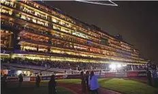  ?? Clint Egbert/ Gulf News ?? ■ Meydan Hotel is lit up during the closing ceremony fireworks and performanc­es on Saturday.