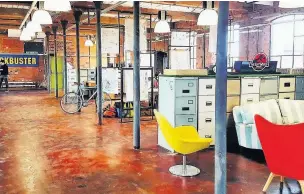  ??  ?? A former hosiery factory in Clarence Street, Loughborou­gh, has had its second floor converted to become open-plan shared office space.