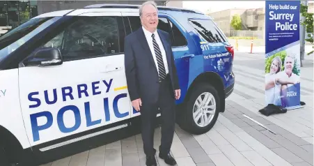  ?? NICK PROCAYLO ?? Mayor Doug McCallum is not happy with the suggestion that the Liberals may call a referendum on policing in Surrey.