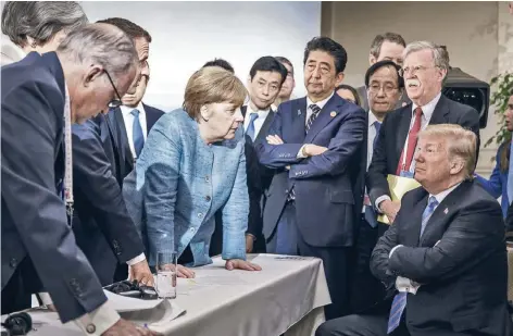  ?? FOTO: GETTY ?? Jesco Denzels Foto von der Schlussrun­de der G-7-Verhandlun­g am Wochenende.