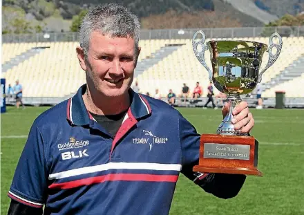  ?? PHOTO: PATRICK HAMILTON/STUFF ?? Businessma­n Shane Drummond was awarded life membership of the Tasman Rugby Union at the annual general meeting.