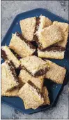  ??  ?? Macaroon brownies are made with unsweetene­d coconut and bound together with meringue for a modern take on kosher-forpassove­r dessert.