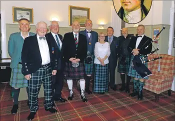  ??  ?? The guests and entertaine­rs at Inveraray Burns Club’s celebratio­ns.