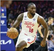  ?? CHRIS SZAGOLA — THE ASSOCIATED PRESS ?? Philadelph­ia 76ers guard Shake Milton, a second-round draft choice in 2018, has given the injury-riddled team a spark off the bench.