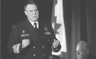  ?? TED RHODES / POSTMEDIA NEWS FILES ?? Vice-Admiral Ron Lloyd is now leading the Royal Canadian Navy and acting as vice-chief of the defence staff. Military insiders say one person doing both key jobs can only go on for so long.