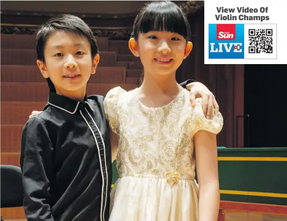  ??  ?? Christian Li (right) is a 10-year-old Asian Australian kid and together with 11-year-old Chloe Chua (right) from Singapore have just taken first prize at the prestigiou­s Yehudi Menuhin Internatio­nal Competitio­n. It is the world leading internatio­nal...