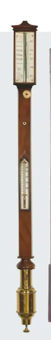  ??  ?? Above: check the weather with this marine barometer, sold by Charles Miller.
Right: 50-bore flintlocks plus a tinder lighter by Ketland & Co, sold by Bonhams in November