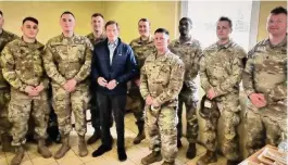  ?? Contribute­d photo/ ?? U.S. Sen. Richard Blumenthal with Connecticu­t soldiers stationed in Germany who are helping train Ukrainian troops on new weapons systems.