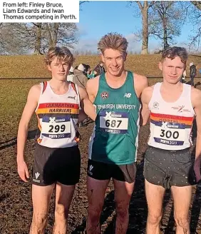  ?? ?? From left: Finley Bruce, Liam Edwards and Iwan Thomas competing in Perth.