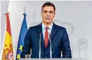  ?? AFP ?? El presidente de gobierno Pedro Sánchez dio el anuncio.