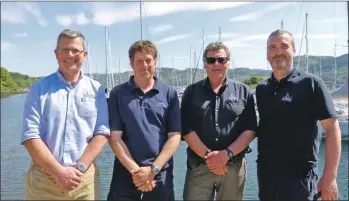  ??  ?? Left to right are Ardfern Yacht Centre director Andrew Ashton, chandlery manager Guy Neville, workshop manager Bob Fleck and assistant workshop manager Fraser McIver.