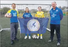  ?? ?? Pictured from left are: Euan Macleod (WIIGA women’s football team manager), Beth Macphail and Maimie Zimmerman (both women’s football), Iain GG Campbell (WIIGA general team manager).