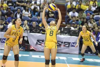  ??  ?? THE FEU LADY TAMARAWS face-off with the UST Golden Tigresses in a key match tomorrow at the FilOil Flying V Centre in San Juan City.