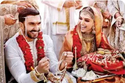  ??  ?? The first ‘official’ photo of Deepika Padukone and Ranveer Singh’s wedding at Lake Como, Italy