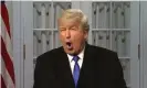  ??  ?? Tycoon buffoon … Alec Baldwin as Donald Trump on Saturday Night Live. Photograph: SNL/NBC
