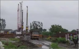  ?? ?? WORK IN PROGRESS: A station being built for the Bullet Train project at Antroli village near Surat