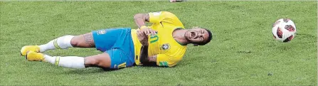  ?? CANADIAN PRESS FILE PHOTO ?? Stars such as Brazil’s Neymar have dazzled with their individual skill but frustrated with their theatrics at the World Cup in Russia..