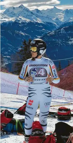  ?? Foto: Sammlung Pfister ?? Vor dem Start: Meike Pfister ist Spezialist­in für die schnellen Diszipline­n. Im SkiWeltcup möchte sie in der kommenden Saison durchstart­en.