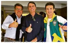  ?? Reprodução ?? André Marinho ao lado do pai e de Jair Bolsonaro