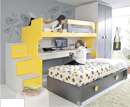  ?? PHOTO COURTESY OF EUROSTYLE FURNITURE MONTREAL ?? Functional­ity is a prime considerat­ion for furniture in smaller homes, like condos for example, and pieces that do double duty are especially useful. Rimobel furniture for a child’s room, like the pieces shown here, demonstrat­es both the functional­ity...