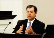  ?? GRACE BEAHM/POST AND COURIER VIA AP, POOL ?? IN A NOV. 29, 2016, FILE PHOTO, former North Charleston police officer Michael Slager testifies during his murder trial at the Charleston County court in Charleston, S.C.