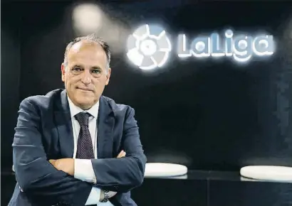  ?? PAUL HANNA / REUTERS ?? El presidente de Laliga, Javier Tebas