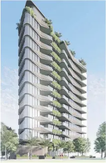  ??  ?? Artist impression (left) of Kailua, a mixed-use 11-storey tower on the Gold Coast Highway at Burleigh Heads and (inset from top) the Norfolk developmen­t, busy James Street and the Old Burleigh Theatre Arcade.