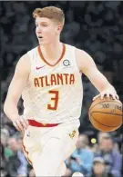  ?? Maddie Meyer / Getty Images ?? Kevin Huerter of the Hawks had 10 points, five rebounds and three assists in the loss to the Celtics.