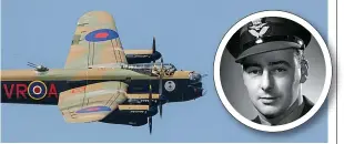  ??  ?? Lancaster like those flown by Wing Commander Richard ‘ Winky’ Wellington