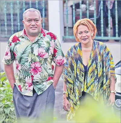  ?? Picture: JONACANI LALAKOBAU ?? Veronica Malani with husband Manoa outside their home at Flagstaff in Suva yesterday.