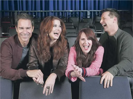  ?? Mel Melcon Los Angeles Times ?? HAPPY to be back together for a revival of their ground-breaking show are “Will & Grace’s” Eric McCormack, left, Debra Messing, Megan Mullally and Sean Hayes.