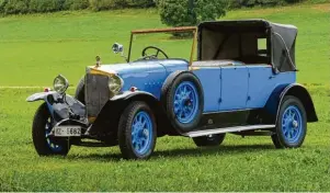  ?? Fotos: Archiv Steber Tours ?? Ein Schmuckstü­ck: Der Steyr Baujahr 1924 fuhr als erstes Taxi in Bad Wörishofen und wird bis heute von der Firma Steber in Ehren gehalten.