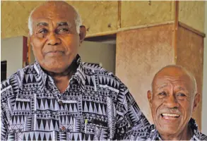  ?? Ronald Kumar. ?? Rugby legends Ratu Ilaitia Tuisese (left) and Pio Bosco Tikoisuva at the Novotel Suva Lami Bay on April 27, 2019. Photo: