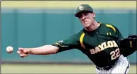  ?? AP/SUE OGROCKI ?? Trent Blank will start on the mound for Baylor today against Arkansas in the first game of an NCAA super regional. The Razorbacks batted only .228 as a team at last week’s Houston Regional.