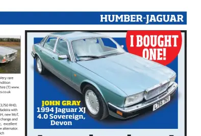  ?? ?? JOHN GRAY 1994 Jaguar XJ 4.0 Sovereign, Devon