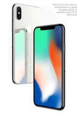  ??  ?? iPhone X is the future of the smartphone in a gorgeous all-glass design with a beautiful 5.8-inch Super Retina display