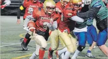  ?? IAN STEWART / SPECIAL TO THE REC SPECIAL TO THE RECORD ?? Resurrecti­on Phoenix’s Jackson Lewis carries the ball against the St. David Celtics in the District 8 championsh­ip Thursday in Waterloo.