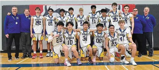  ?? KENNER RAMS PHOTO ?? The Kenner Rams senior boys basketball team won the OFSAA A silver medal in Welland to go along with COSSA and Kawartha championsh­ips while posting a 24-2 record. Team members include from front left, James Chandra, John Lee, Ethan Llanos, Ashwin Bakirathan, Isaac Chandra and Nate Milsom. From back left, Sean Quinlan (coach), Fred Blowes (coach), Kaveh Jalalai-Sohi, Hrish Dave, Kush Modi, Shaun Vats, Carter Harling, Matthew Kathiravel­u, Aarav Patel, Landon Whiting, Isaac Griffin, Jamie Hutchinson (coach) and Will Seeley (coach).