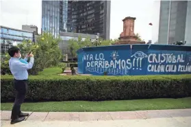  ?? FERNANDO LLANO/AP FILE ?? Mexico City Mayor Claudia Sheinbaum announced Sunday that a statue of Christophe­r Columbus removed from Paseo de La Reforma will be replaced by a monument honoring Indigenous women.